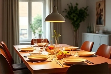 Louis Poulsen PH5 Mini pendant light over dining table