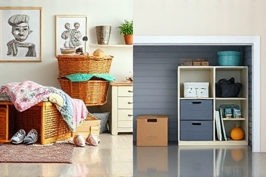 Clutter transformation to organized storage space.