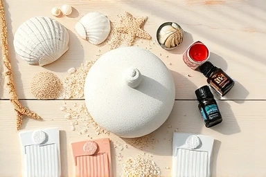 DIY seashell plaster diffuser kit with natural elements