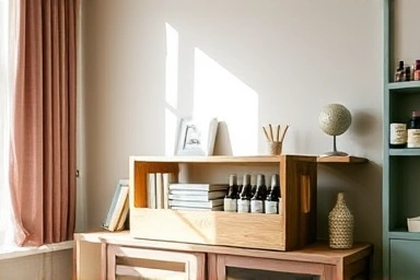 Repurposed wine crate transformed into a stylish storage box