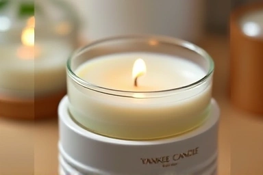 Close-up of Yankee Candle warmer melting wax, showing even diffusion.