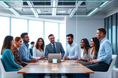 Collaborative professionals using AI for presentations
