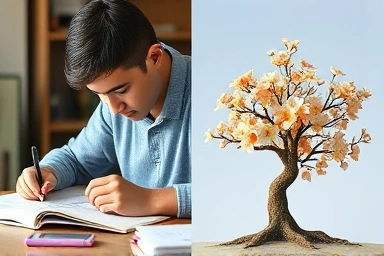 Student preparing for interview, symbolizing growth and potential.