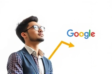 Young professional achieving career growth with Google and Coursera.
