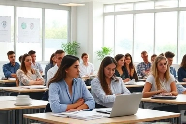 Professional development in a modern classroom setting.