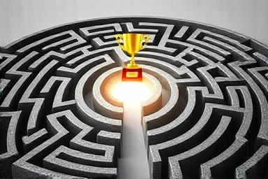 Symbolic maze with clear path to success