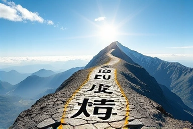 Symbolic path to EJU Japanese exam success.