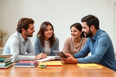 Family choosing the best English learning path