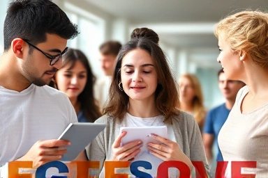 People learning English words through various methods