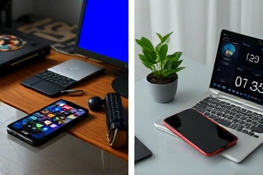 Contrast between distraction and focused productivity with a timer.