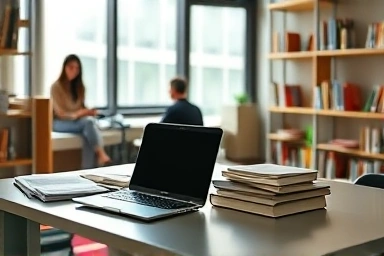 Student studying in a high-end, supportive dormitory environment.