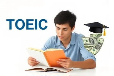 Student achieving TOEIC success with refund incentive