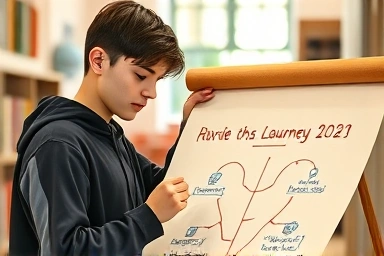Student creating a personal growth roadmap for college admissions