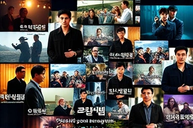 Visual representation of video translation, connecting global content with Korean audience.