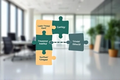 Abstract puzzle representing logistics management solutions.