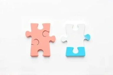 Puzzle pieces fitting together to symbolize solving complex conditions