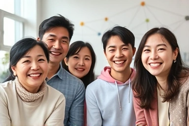 Adults learning basic English online with confidence and smiles.