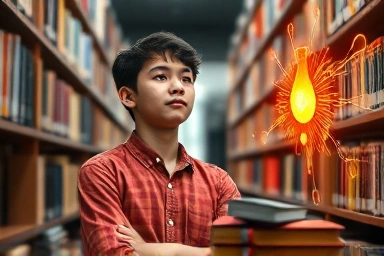 Student exploring academic fields for major selection