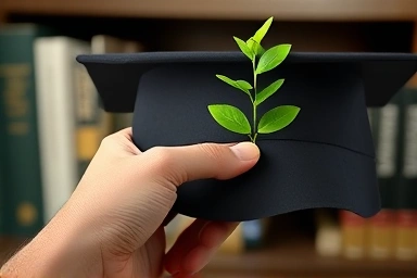 Graduation cap symbolizing future opportunities and financial growth.