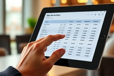 Hand reviewing study cafe pass options on a tablet.