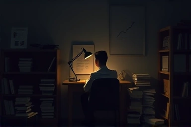 Student studying intensely for TOEIC 900