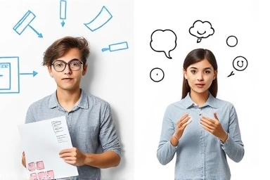 Student transforming from anxious to confident in interview