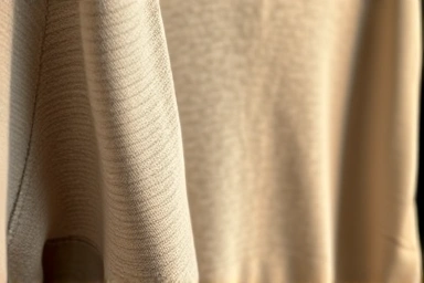 Close-up of premium textured fabrics of high-quality oversized t-shirts.