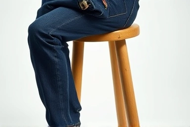 Close-up of APC raw denim jeans showing texture and indigo color.