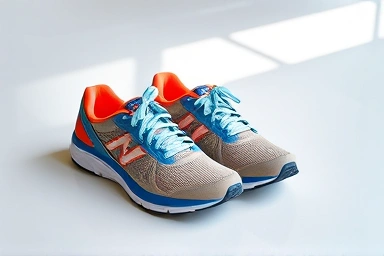 Stylish beginner running shoes on a clean surface.