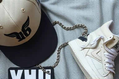 Stylish blockcore fashion accessories and a sports jersey.