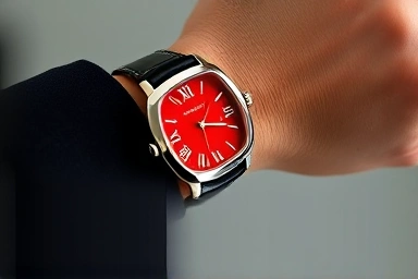 Modern Cartier Tank Must Small watch on wrist, highlighting design.