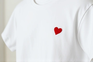 Comme des Garçons PLAY t-shirt with red heart logo.