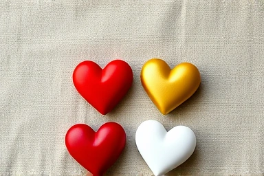 Collection of Comme des Garçons PLAY heart wappen colors.