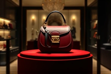 Elegant Dior Saddle Bag in luxury boutique setting.