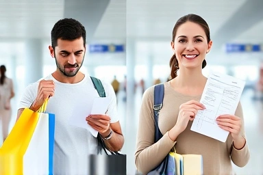 Traveler declaring excess duty-free items for tax reduction.