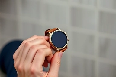 Hands changing Samsung Galaxy Watch strap with ease