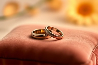 Elegant wedding rings symbolizing commitment and love.