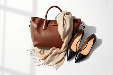Luxury fashion items symbolizing smart shopping.
