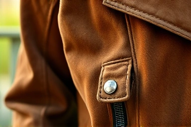 Close-up of brown suede biker jacket texture