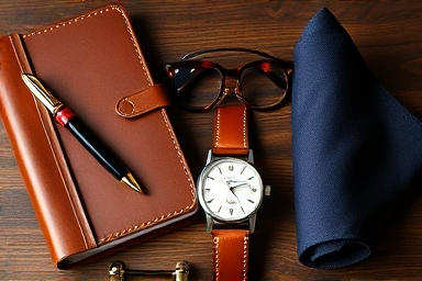 Preppy fashion accessories, classic style, timeless elegance, sophisticated details.