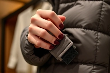 Luxurious Moncler women's down jacket detail