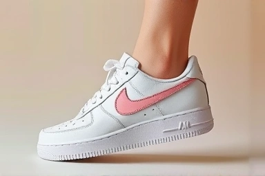Comfortable fit of Nike Air Force 1 sneaker on a foot.