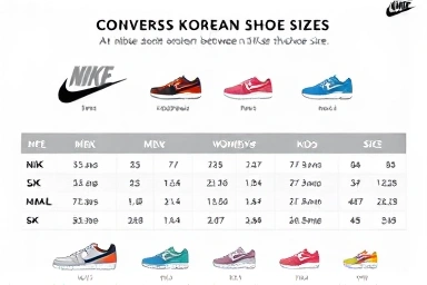 Infographic comparing US and Korean Nike shoe sizes