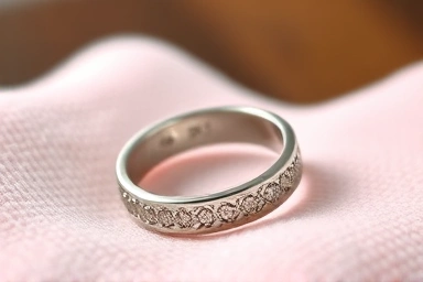 Silver ring tarnish removal, polishing to restore shine.