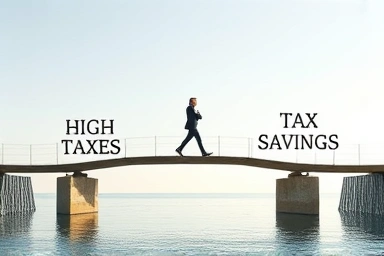 Bridge symbolizing transition to tax savings through smart financial planning.