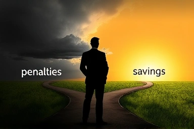 Business decision, tax penalties vs savings, strategic choice.