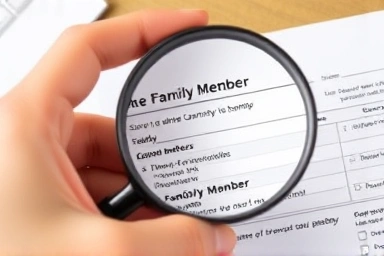 Hand examining tax form for dependent deductions