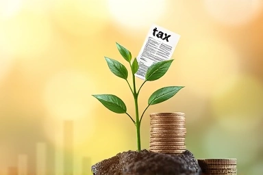 Symbolic image of financial growth and tax savings.