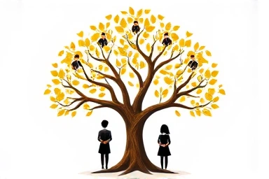 Family tree with golden leaves symbolizing tax benefits
