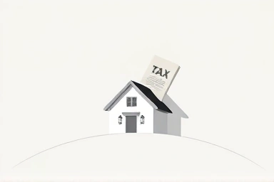 Abstract representation of property tax payment and management.